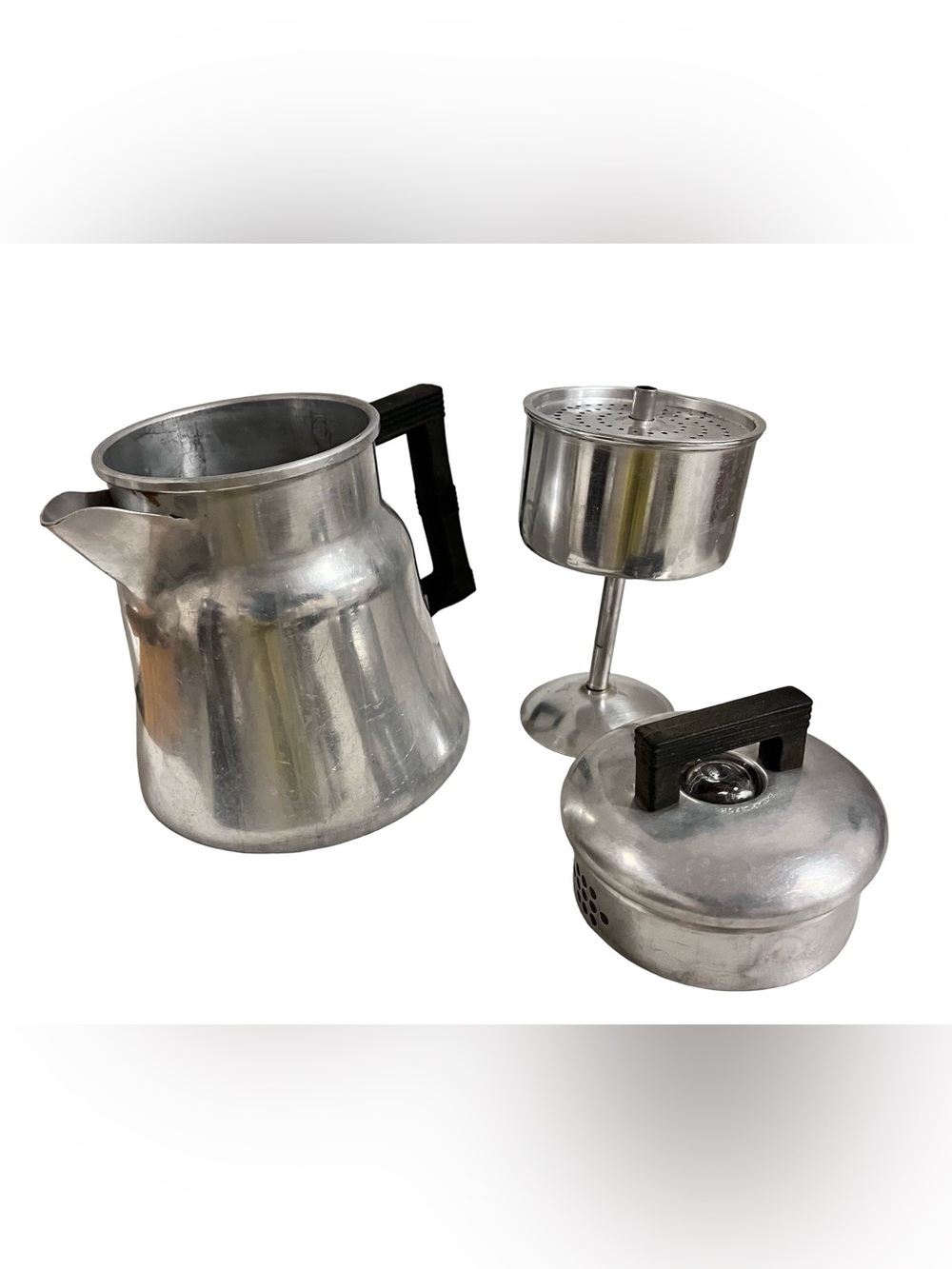 Vtg WEAR EVER Aluminum Perculator Coffee Pot #3006 Camping Outdoors 6 Cup Stove - Picture 2 of 11